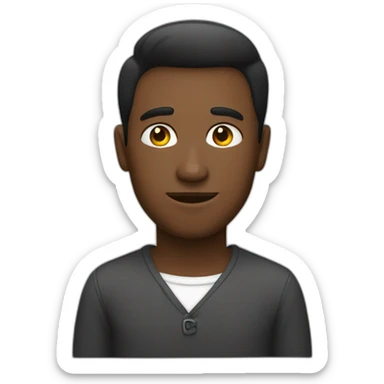 homme pas trop noir avec un taper  sticker