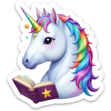 Unicorns read book
A majestic unicorn with rainbow mane holding an open book with magic sparks.












 sticker