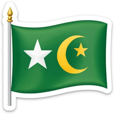 Flag of Kashmir it h crescent and star and of yellow, green and white colours  sticker
