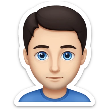 Yehuda Levi with blue eyes, dark brown hair sticker