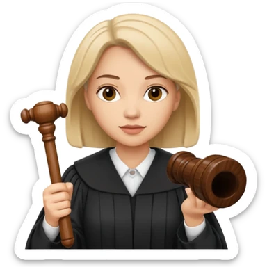 woman Judge Holding gavel  sticker