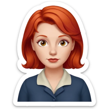 Heavy set mid 50's red hair women sticker