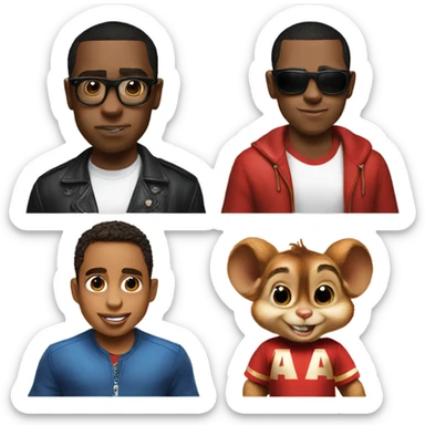 P Diddy and Alvin the Chipmunk sticker
