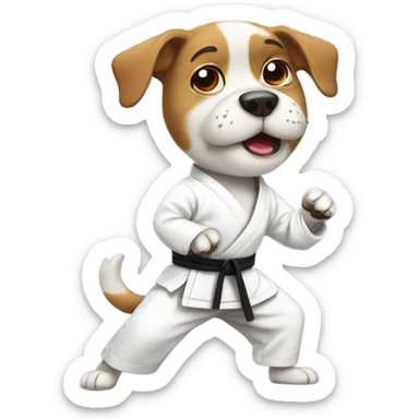 Dog doing karate sticker