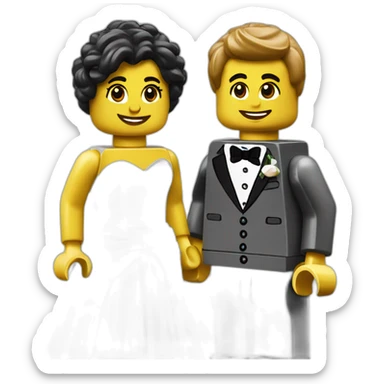 newly wed couple lego  sticker