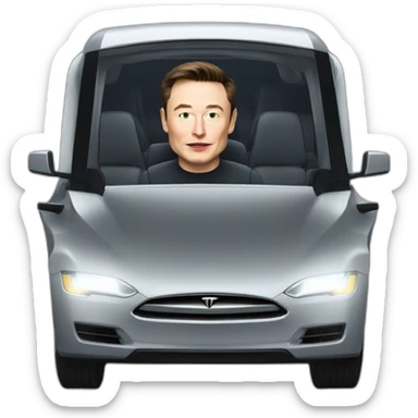 Elon musk riding in a Tesla cyber truck  sticker