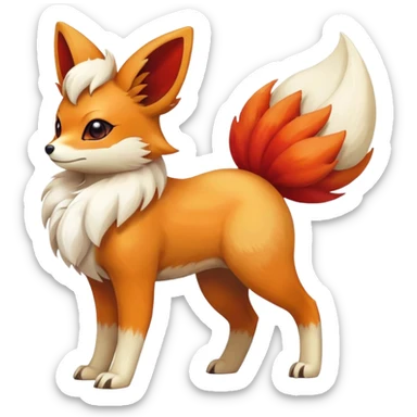 Fennekin-Eevee-Vulpix-Fakémon-hybrid-creature (full body)  sticker