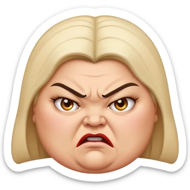angry fat lady face profile sticker