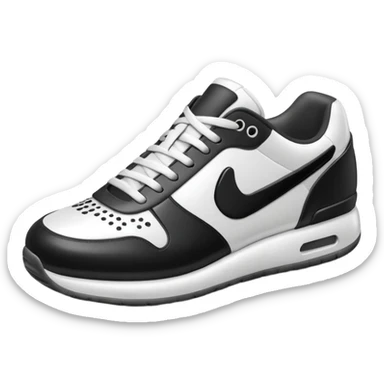 3D Apple-style emoji of a sneaker pressing on the ground, leaving a clear shoe print under it. Rounded, glossy, smooth, soft shadows, white background.

 sticker