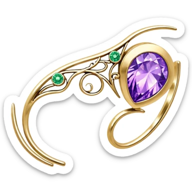 Elvish fae shiny sparkly translucent diaphanous ear climber ear cuff ear piece apparel sticker