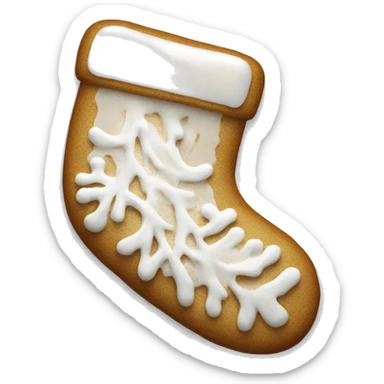 frosted gingerbread cookie shaped like a sock sticker