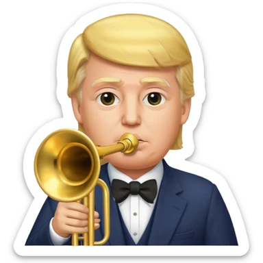 Trump with trumpet  sticker