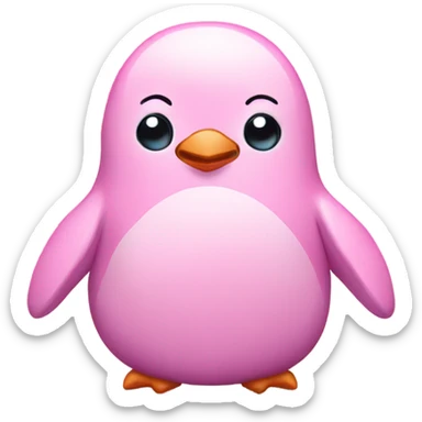 Cute pink penguin with antlers sticker