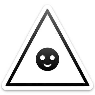 iOS style emoji, minimal summoning symbol, three dots triangle sticker