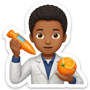 black kid playing orange formula 1 toy sticker