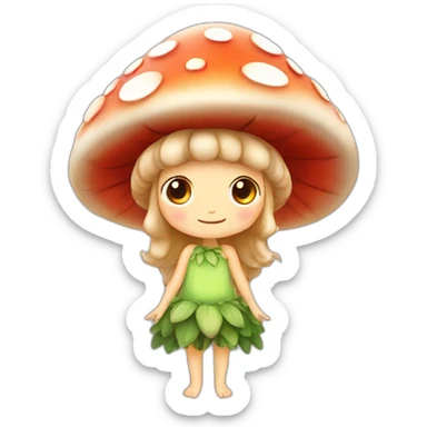 cute mushroom fairy sticker