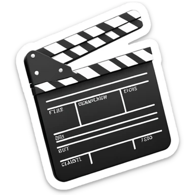 ultra minimalist clapperboard symbol, just a rectangle and a diagonal line, nothing more sticker
