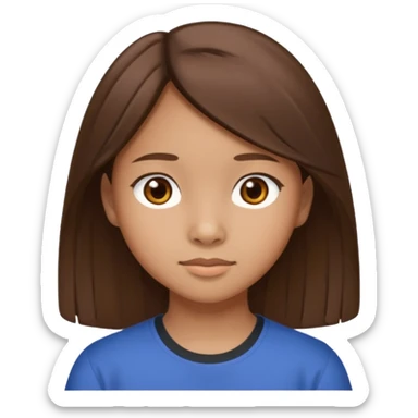 13 year old filipina girl with medium hair and brown eyes sticker