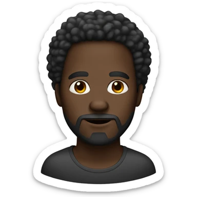 dark skin man with a goatee and afro sticker