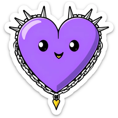 dark punk heart with chains and spikes sticker