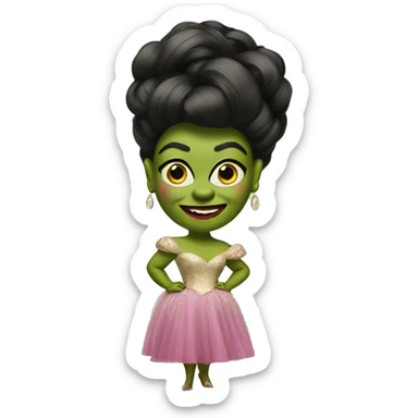 Shrek as a Drag queen sticker
