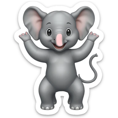 Design a dancing elephant emoji sticker