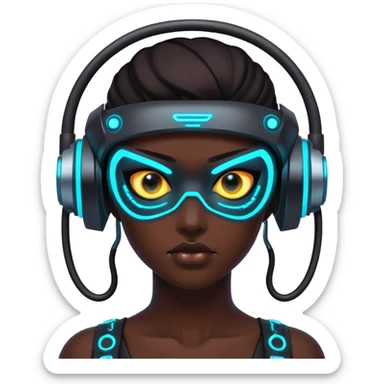 neon cyberpunk style cyber eyes sticker