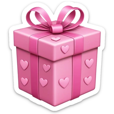 pink present with light_pink hearts sticker