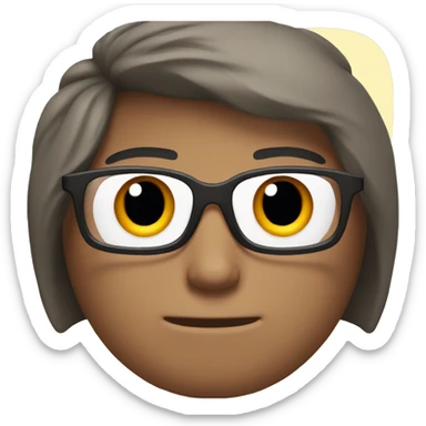 skinny guy with brown hair, black glasses and red suit sticker