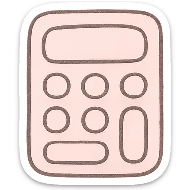 Japanese hand-drawn style, pink theme, soft and cute calculator icon, transparent background, for mobile home screen sticker