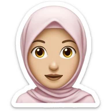 white girl with rose hijab sticker