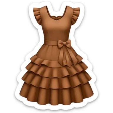 brown dress with ruffles sticker