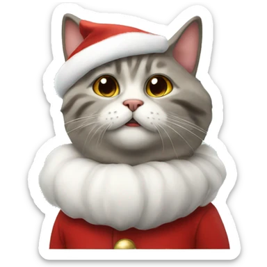 cat dressed as santa claus sticker
