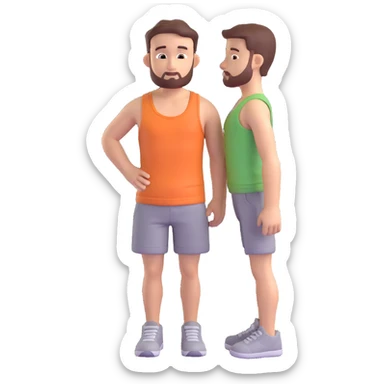Remove the hair from the 3D base model character, keeping only the head and body with shorts and tank top. Maintain the neutral pose and style, with a transparent background. sticker