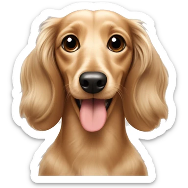 Longhair cream shaded piepald dachshund sticker