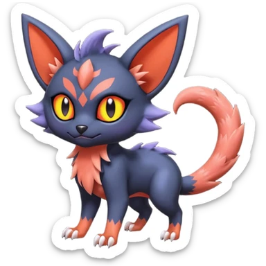 Noibat-Lykoi-Nargacuga-Litten-Torracat-fusion-Fakemon-Pokémon-creature  sticker