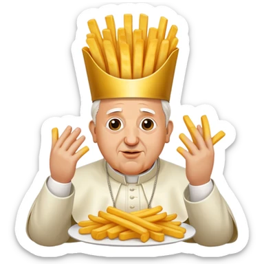 The pope if he was french fries sticker