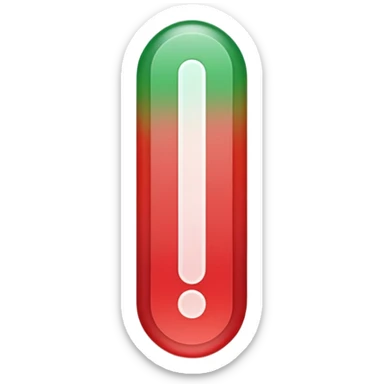 A vertical capsule-shaped progress bar with a color gradient from green at the bottom to red at the top. The bar is divided into segments by thin lines, with bold, outlined numbers scaling upward next to it. The very top segment is marked with a white question mark." sticker