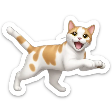 Lunging cat sticker
