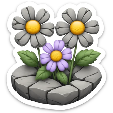 flowers made of stone sticker