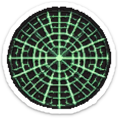 network in a circular form sticker