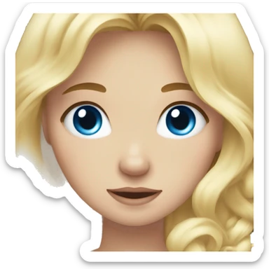 blonde hair blue eyed girl hand heart sticker