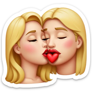 A kissing emoji with a slight sense of erotica  sticker