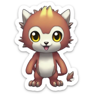 cute kawaii cool edgy Digimon-Fakemon-animal full body sticker