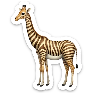 Zebra-giraffe-gazelle-wildebeest-fusion-hybrid-animal-creature, full body sticker
