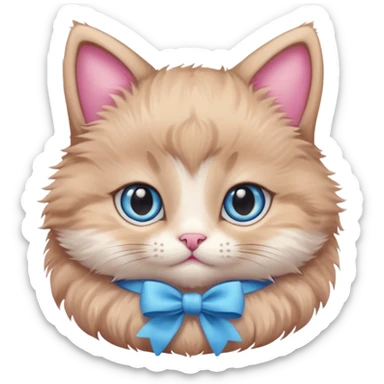 Baby cat have🎀and like pinterest drawing soft and cutie sticker