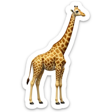 cinematic-giraffe-realistic-full-body-standing-emoji,-towering-elegantly-over-the-savanna,-long-neck-arched-slightly,-head-tilted-dramatically,-sleek-golden-coat-with-bold-brown-patches,-large-dark-eyes-exuding-playful-wisdom,-simplified-yet-realistic-focused-features,-highly-detailed,-glowing-with-an-almost-sarcastic-glow sticker