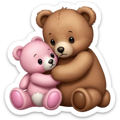 teddy bear kissing another teddy bear sticker