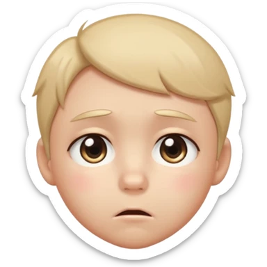 Full Beary eary eyes, trembling lips, small frown, glossy tears, emotional anime expression, soft shadows sticker