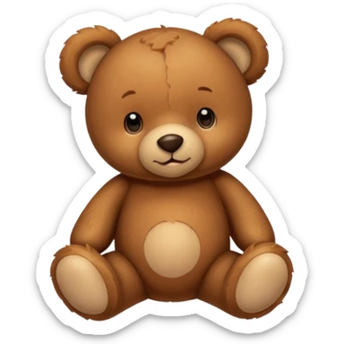 Cute flat-style teddy bear icon for infant daycare. PNG, transparent.
 sticker